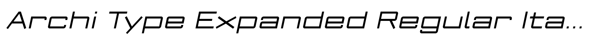 Archi Type Expanded Regular Italic image